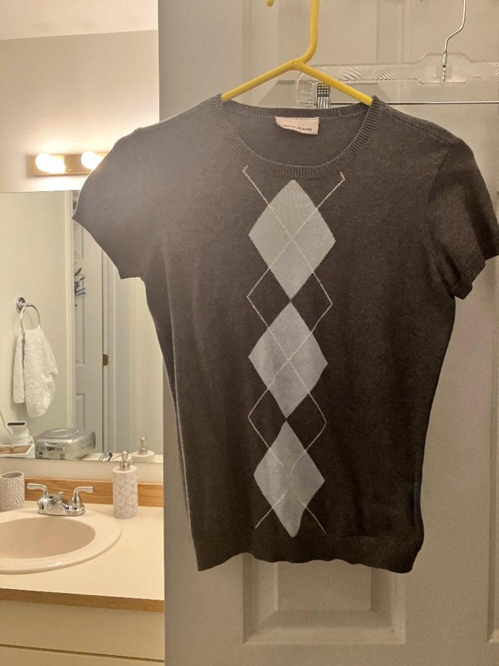 Cute short sleeve pullover sweater Arygyle, Sise S.